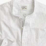 Jcrew Band-collar shirt in ivory stripe