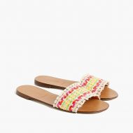 Jcrew Slide sandals in multi-colored raffia