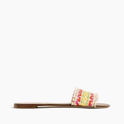 제이크루 Jcrew Slide sandals in multi-colored raffia