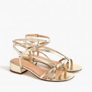 Jcrew Strappy lady sandals in metallic gold