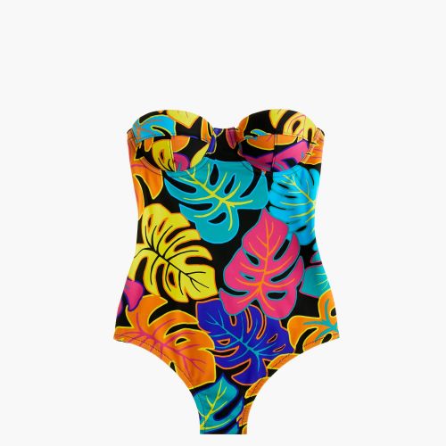 제이크루 Jcrew Underwire one-piece swimsuit in Ratti coral palms print