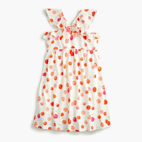 제이크루 Jcrew Girls flutter-sleeve dress in cherry print