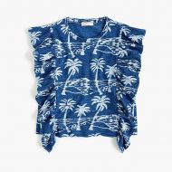 Jcrew Girls ruffle-trimmed tank top in palm print