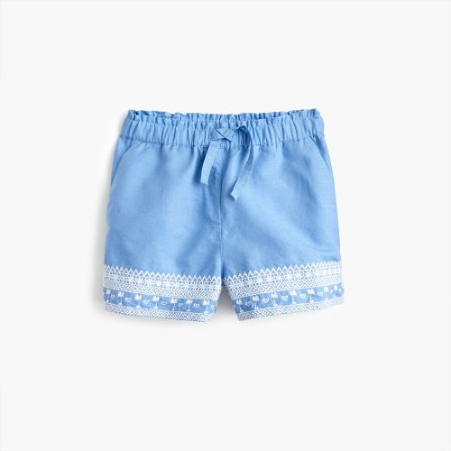 제이크루 Jcrew Girls embroidered pull-on shorts