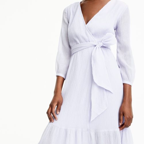 제이크루 Jcrew Point Sur faux-wrap dress in crinkle cotton