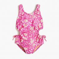 Jcrew Girls SZ Blockprints™ for crewcuts cutout one-piece swimsuit
