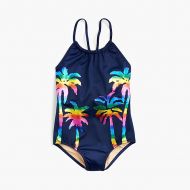 Jcrew Girls one-piece swimsuit in palm trees