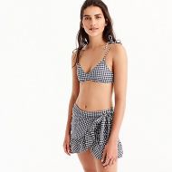 Jcrew Ruffle cover-up wrap skirt in classic gingham