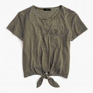 Jcrew Knotted pocket T-shirt in stripes