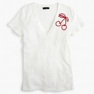 Jcrew Cherry-embroidered V-neck T-shirt