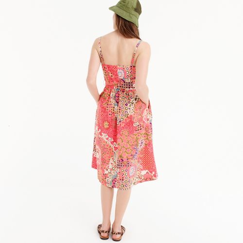 제이크루 Jcrew Classic button-front sundress in cotton poplin paisley