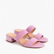 Jcrew Double-strap suede slides in iced lilac