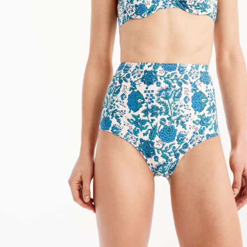 제이크루 Jcrew High-waist bikini bottom in SZ Blockprints™ floral