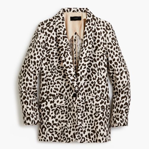 제이크루 Jcrew Linen blazer in leopard print