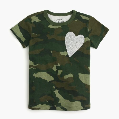 제이크루 Jcrew Girls short-sleeve camo heart T-shirt