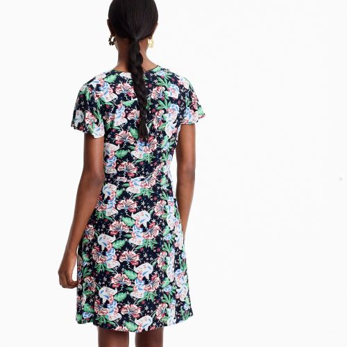 제이크루 Jcrew Short-sleeve button-front dress in island floral