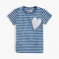 Jcrew Girls striped heart T-shirt