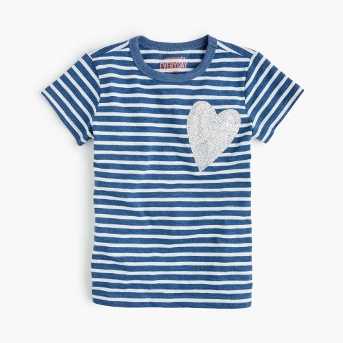 제이크루 Jcrew Girls striped heart T-shirt
